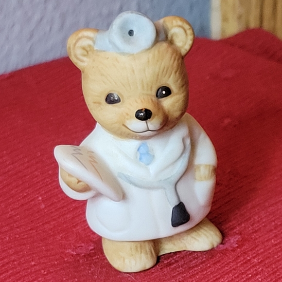 Vtg Mini Homco Series #8820 Porcelain Bear The Doctor - Physician Figurine - Picture 3 of 5